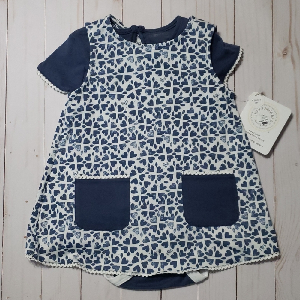 Stamped Hearts Organic Baby Dress & Bodysuit